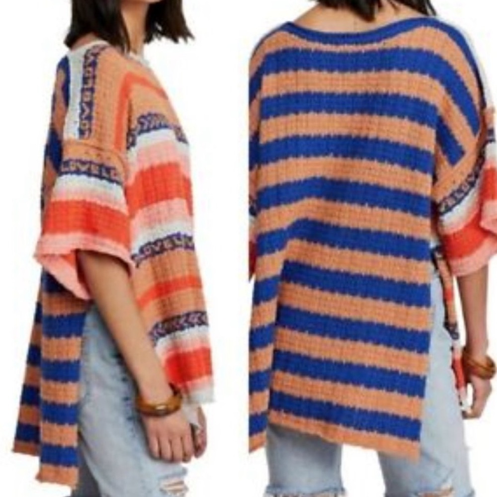 Free People Hidden Love Striped Tunic Sweater - Picture 3 of 8